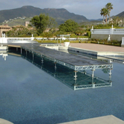 steel platform over pool