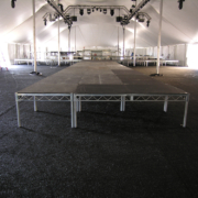 runway in white tent